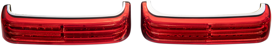 CUSTOM DYNAMICS Saddlebag LED Lights - Sequential - Chrome/Red PB-SBSEQ-SS8-CR
