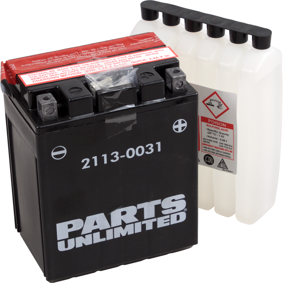 Parts Unlimited Agm Battery - Ytx14ahlbs .732 L Ctx14ahl-Bs
