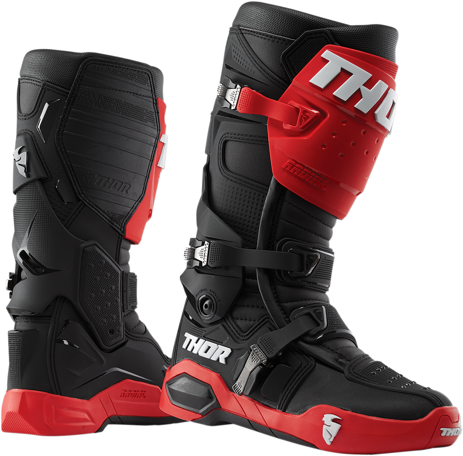 THOR Radial Boots - Red/Black - Size 9 3410-2246