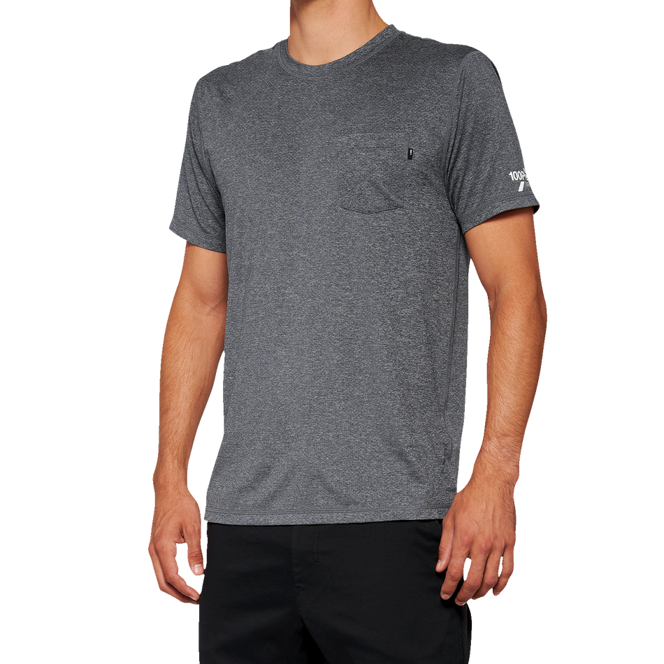 100% Mission Athletic T-Shirt - Charcoal - Large 20014-00012