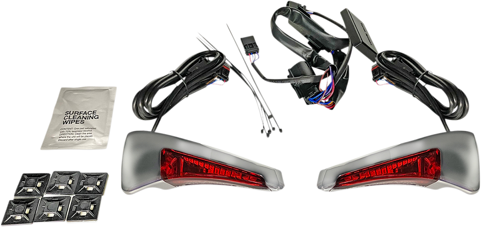 CUSTOM DYNAMICS Sequential Tour Pak Seat Back Rest LED Lights - Chrome/Red - FLH CD-TPBR-14-RC