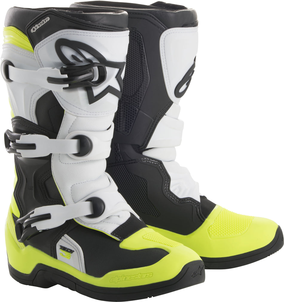 ALPINESTARS Tech 3s Boots Black/White/Yellow Sz 02 2014018-125-2