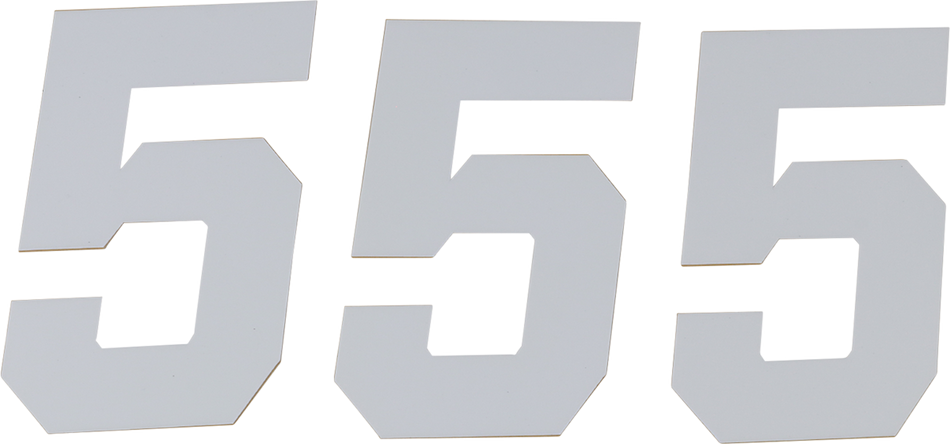 D'COR VISUALS Race Number Plate - #5 - White - 6" 45-36-5
