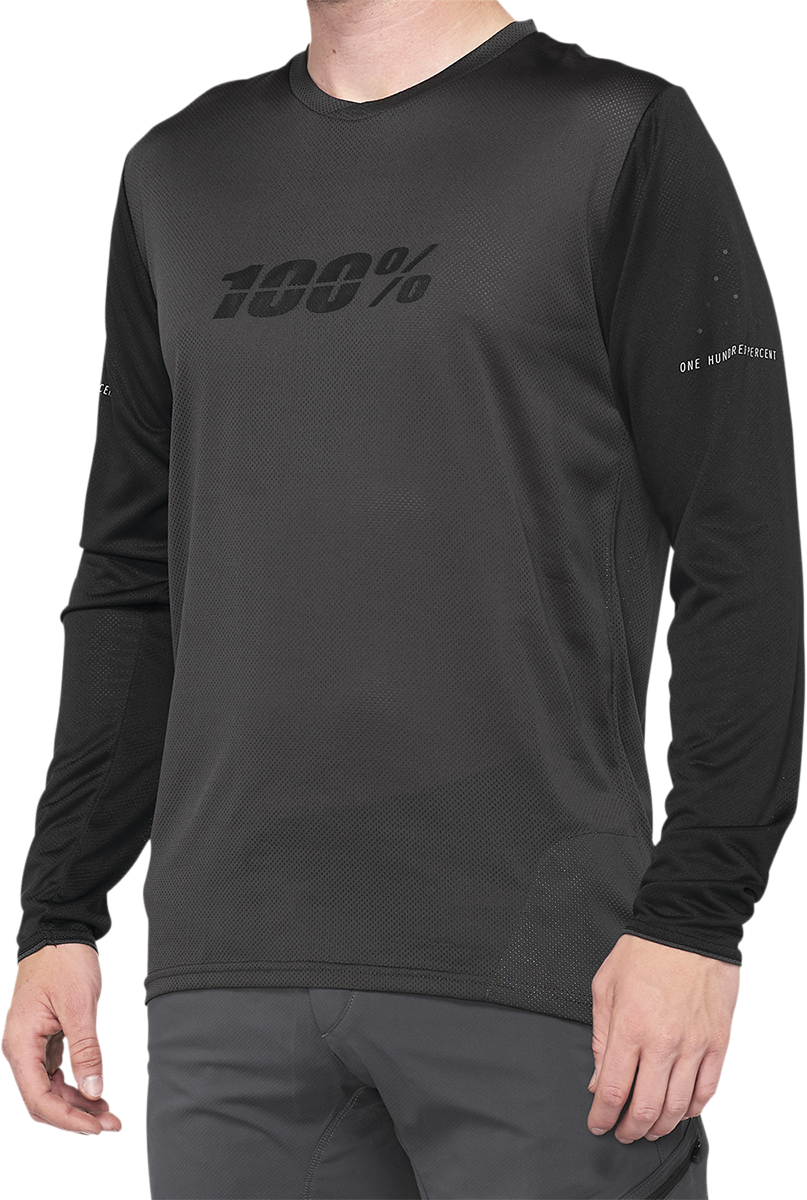100% Ridecamp Jersey - Long-Sleeve - Black/Charcoal - Small 40028-00000