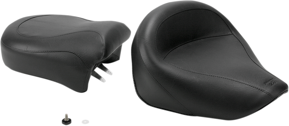 MUSTANG Seat - Vintage - Wide - Touring - Without Driver Backrest - Two-Piece - Smooth - Black - VZ800 75818