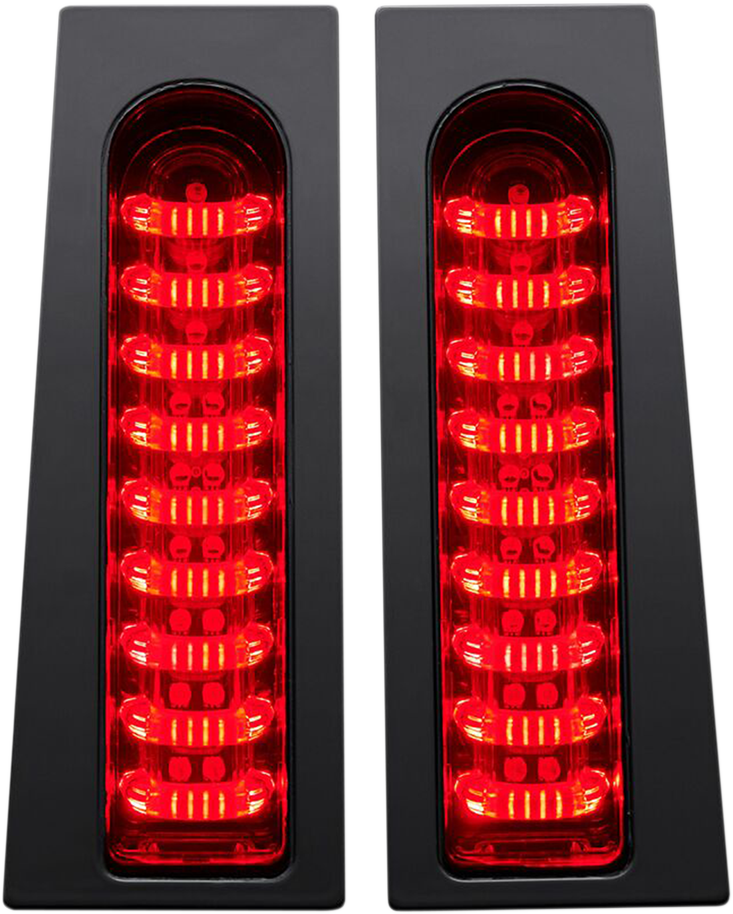 CUSTOM DYNAMICS Saddlebag Lights - Red - Gloss Black PB-FILL-R-B