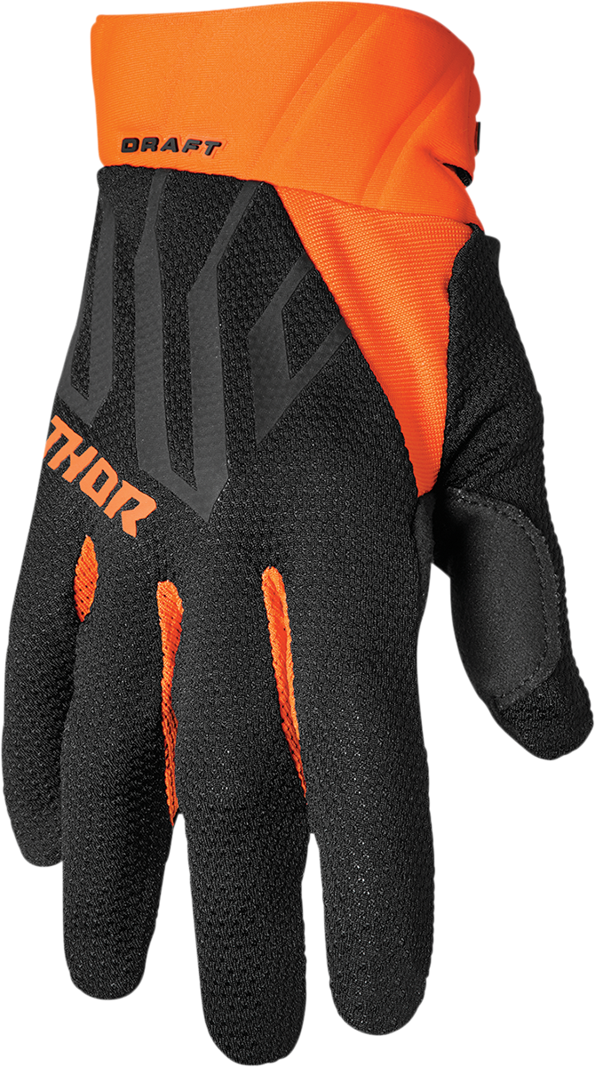THOR Draft Gloves - Black/Orange - Small 3330-6807