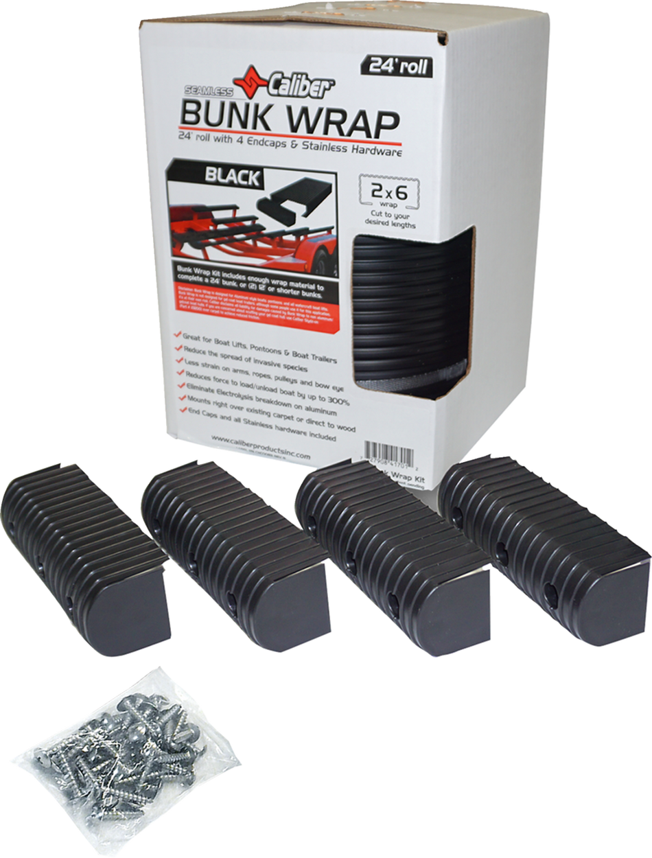 CALIBER BunkWrap Endcap - 2"x6" - Black - 4 Pack 23053-BK