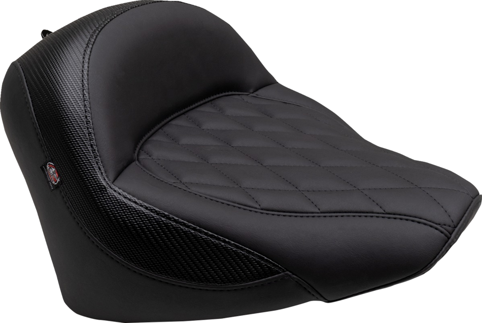 MUSTANG Solo Touring Seat - w/o Driver Backrest - Black - Diamond Stitch - Chief '22-'23 88203