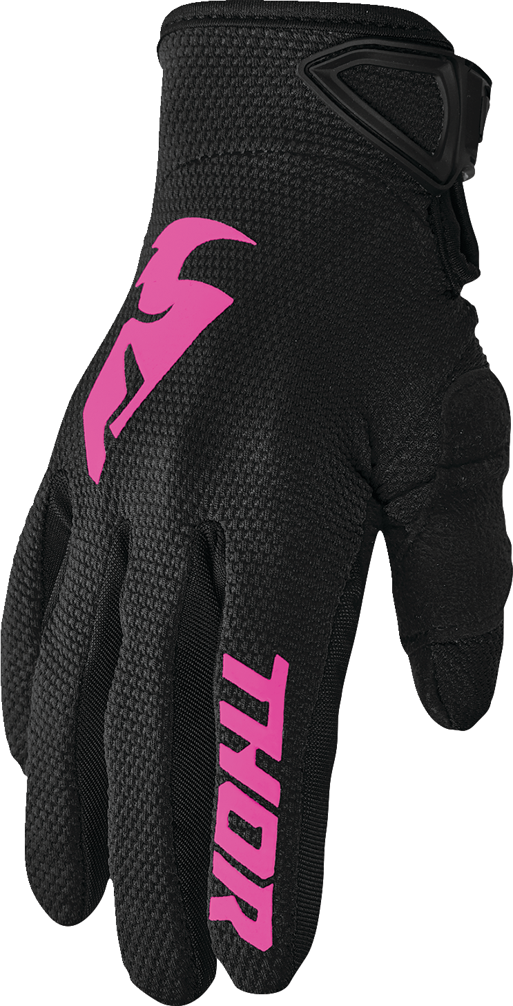 THOR Women's Sector Gloves - Black/Pink - Small 3331-0242
