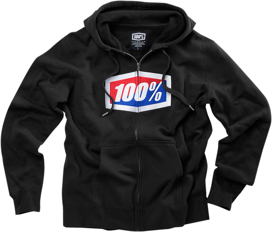 100% Official Fleece Zip-Up Hoodie - Black - Small 20032-00010