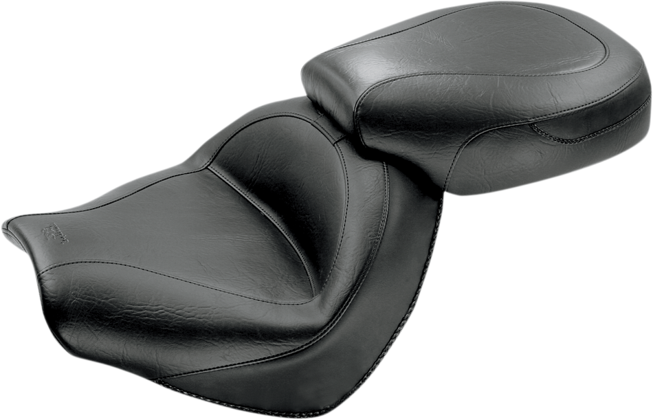 MUSTANG Seat - Vintage - Wide - Touring - Without Driver Backrest - Two-Piece - Smooth - Black 76191