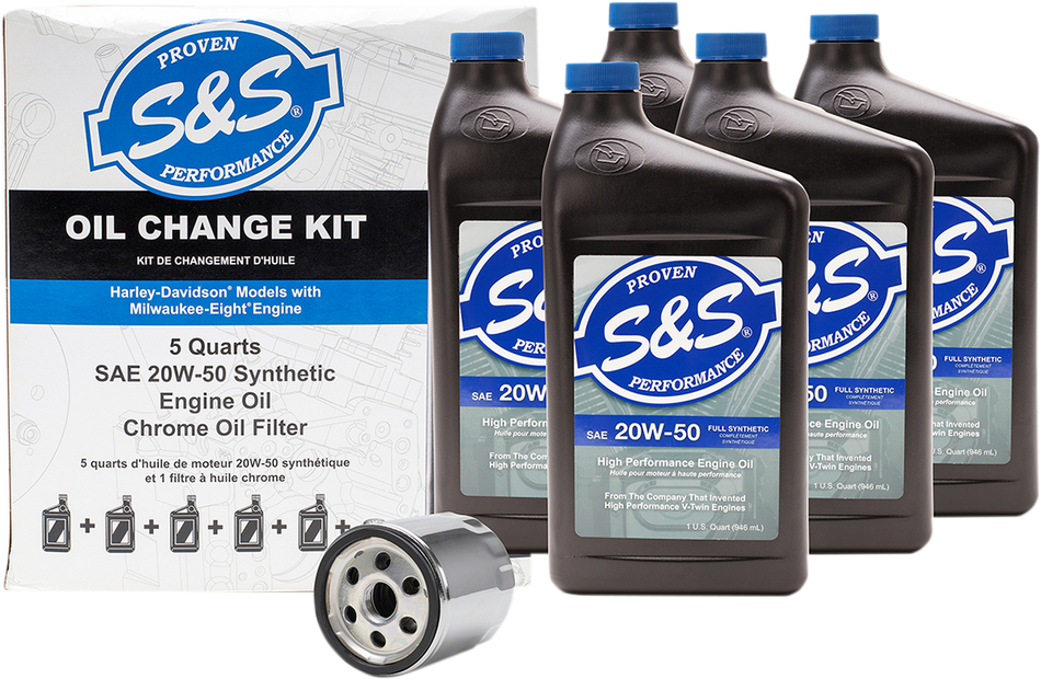 S&S CYCLE Oil Change Kit for M8 162233