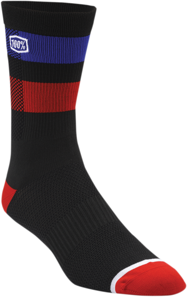 100% Flow Performance Socks - Black - Large/XL 20049-00001