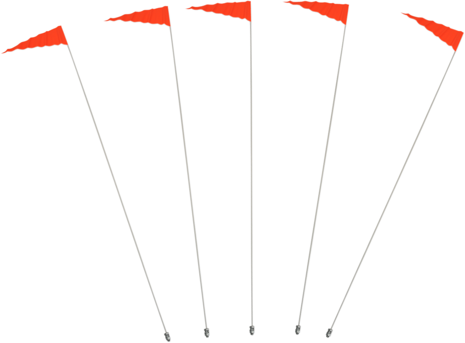 SAFETY VEHICLE EMBLEM Flag and Pole - 6' White Pole - 5 Pack 9B