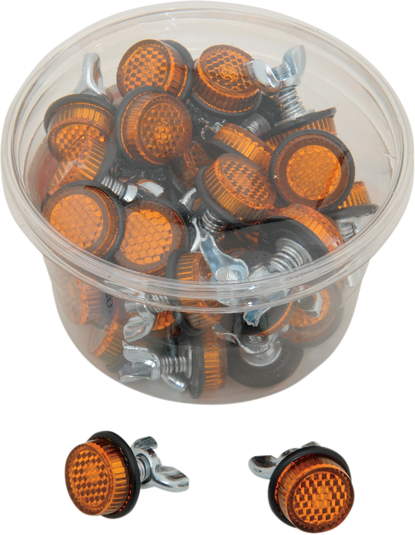CHRIS PRODUCTS License Plate Reflectors - 40ct Tub - Amber CH40A