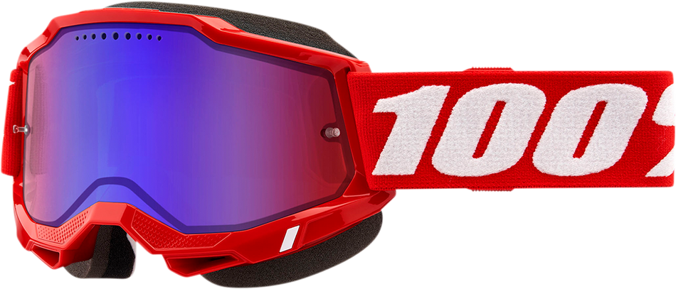 100% Accuri 2 Snow Goggles - Red - Red/Blue Mirror 50022-00005