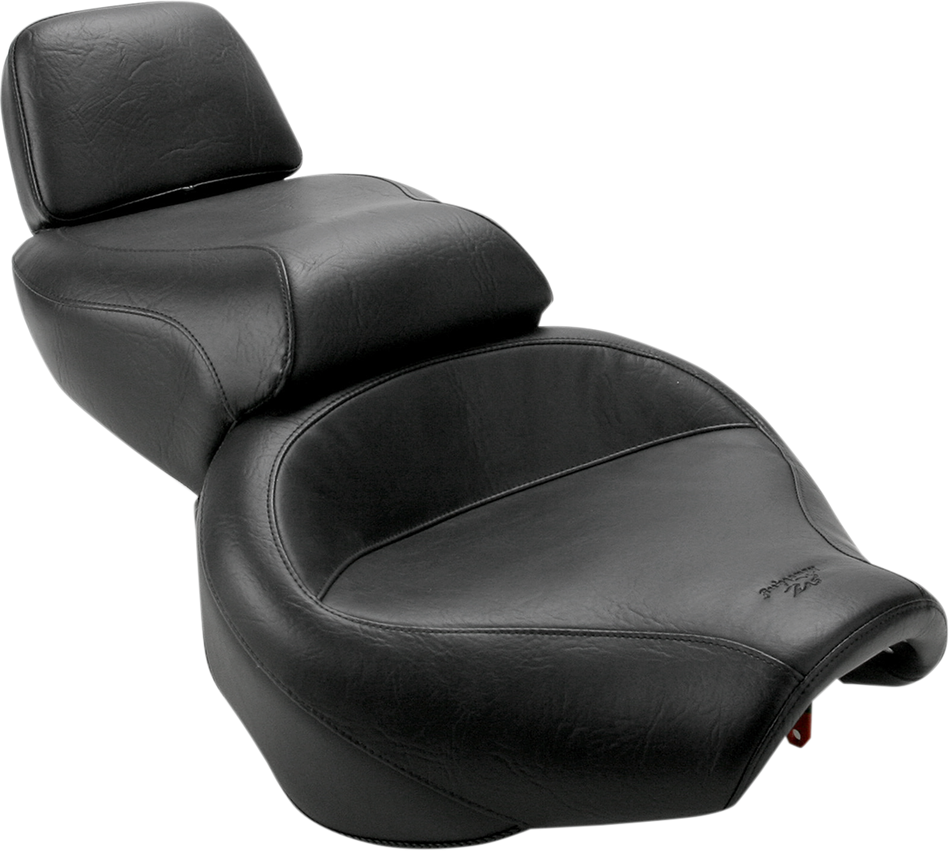 MUSTANG Seat - Vintage - Wide - Touring - Without Driver Backrest - One-Piece - Smooth - Black - Virago 75244