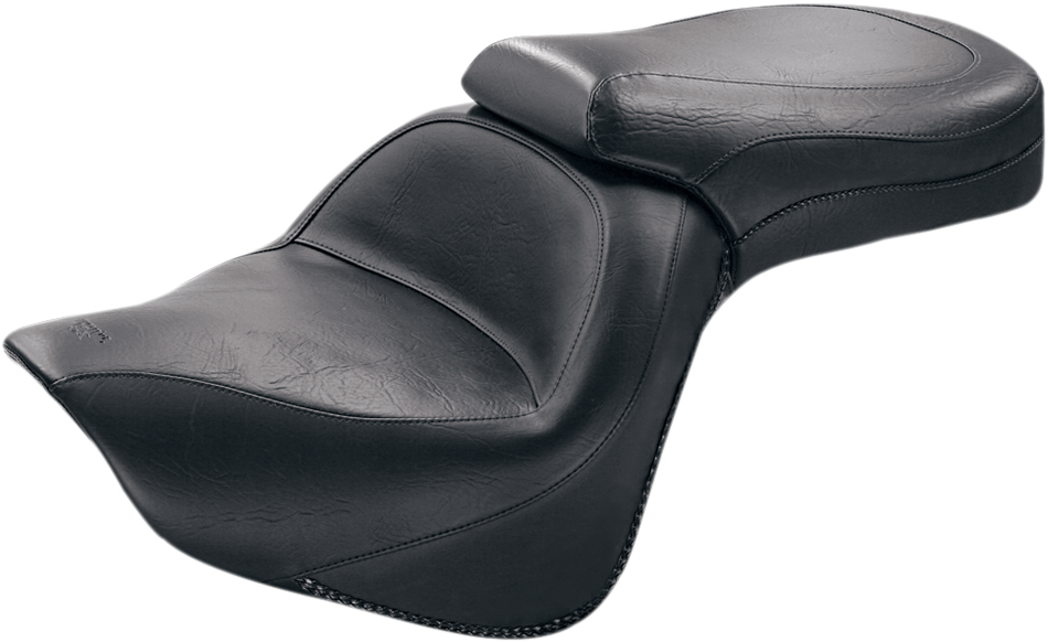 MUSTANG Seat - Vintage - Wide - Touring - Without Driver Backrest - One-Piece - Smooth - Black - VN900 76127