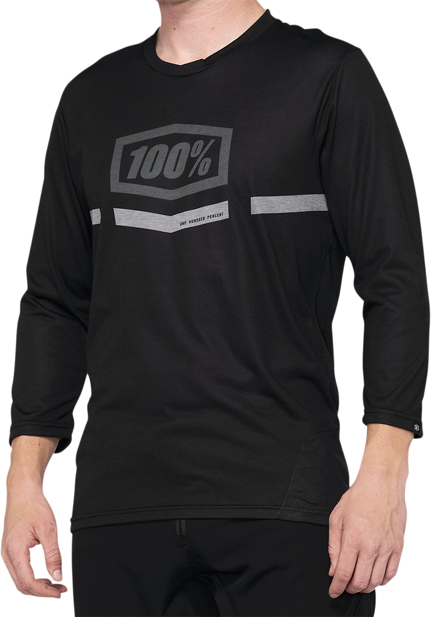 100% Airmatic 3/4 Sleeve Jersey - Black - Small 40018-00000