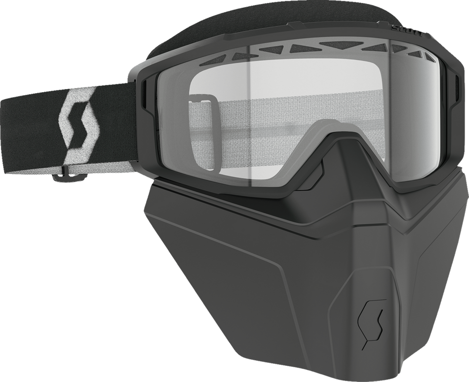 SCOTT Primal Safari Facemask Snow Goggle - Black/White - Clear 278608-1007043