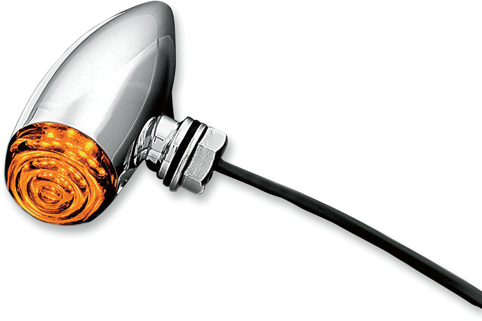 KURYAKYN Mini LED Bullet Lights - Amber/Smoke Lens - Chrome 2500
