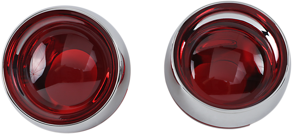 KURYAKYN Deep Dish Bezels - Chrome - Red Lenses 2269