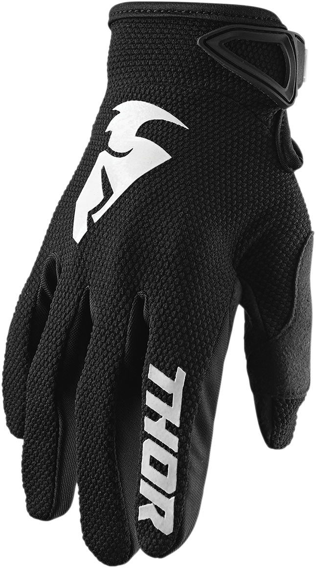 THOR Sector Gloves - Black/White - Medium 3330-5855