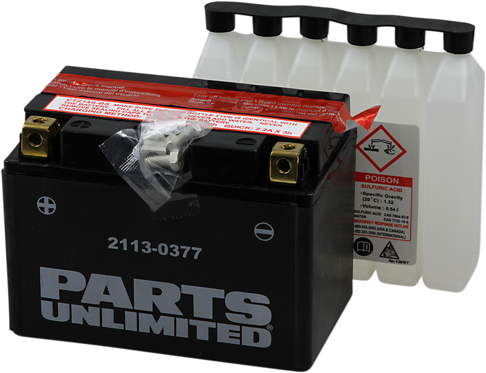Parts Unlimited Agm Battery - Ytz14s-Bs Ctz14s-Bs