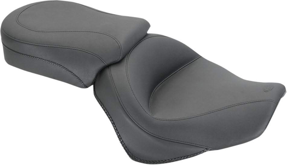 MUSTANG Seat - Vintage - Wide - Touring - Without Driver Backrest - Two-Piece - Smooth - Black 76831