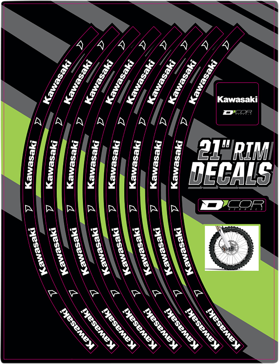 D'COR VISUALS Rim Decal - Kawasaki Logo - 21" Front 40-80-202