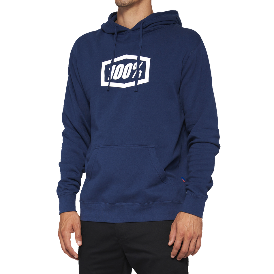 100% Icon Pullover Hoodie - Navy - Large 20029-00027