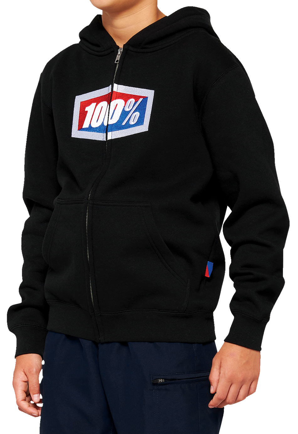 100% Youth Official Zip Hoodie - Black - Small 20033-00000