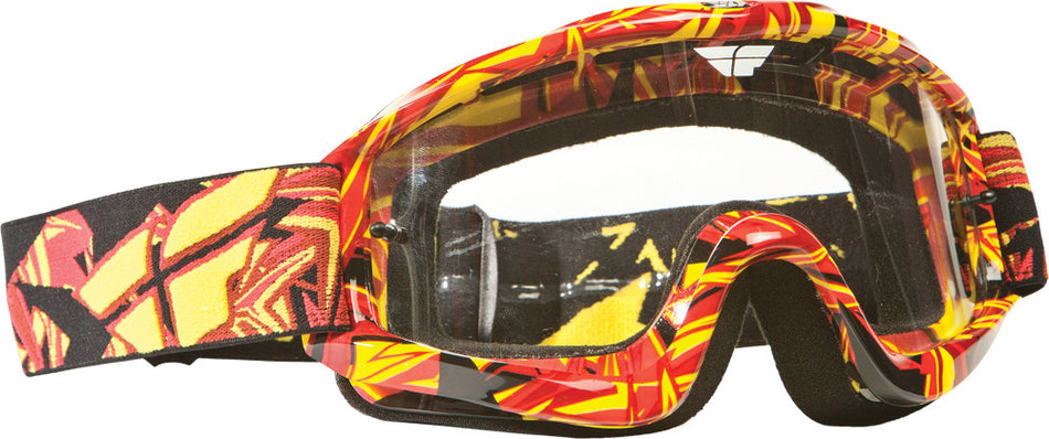 FLY RACING Zone Adult Goggle Red/Yellow W/Clear Lens 37-2254