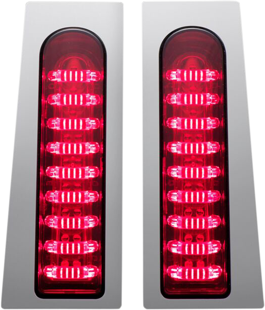 CUSTOM DYNAMICS Saddlebag Lights - Red - Chrome PB-FILL-R-C