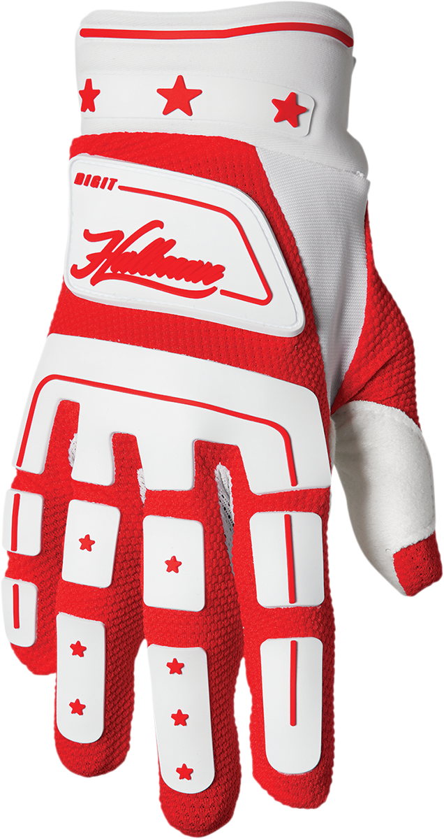 THOR Hallman Digit Gloves - White/Red - Large 3330-6785