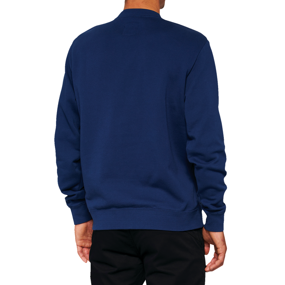 100% Icon Long-Sleeve Fleece Sweatshirt - Navy - Large 20026-00017