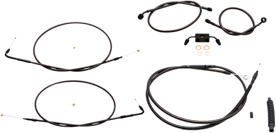 LA CHOPPERS Handlebar Cable/Brake Line Kit - 18" - 20" Ape Hanger Handlebars - Midnight LA-8231KT-19M