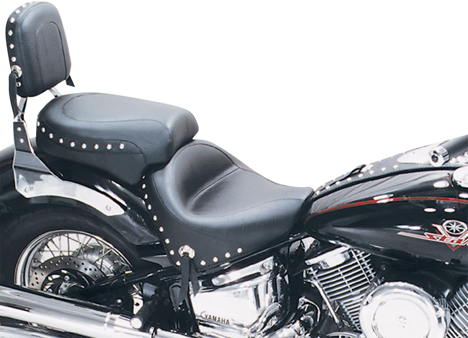 MUSTANG Seat - Wide - Touring - Without Backrest - Two-Piece - Chrome Studded - Black w/Conchos - X1100C 75910