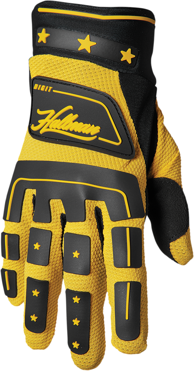 THOR Hallman Digit Gloves - Black/Yellow - Small 3330-6777