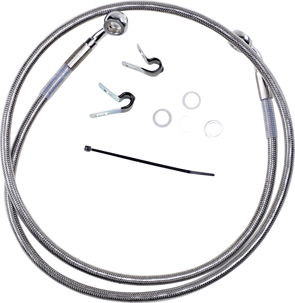 DRAG SPECIALTIES Brake Line - Front - +4" - Stainless Steel - XL 660310-4