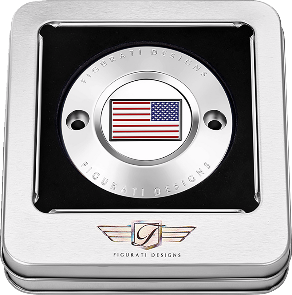 FIGURATI DESIGNS Timing Cover - 2 Hole - American - Stainless Steel FD20-TC-2H-SS