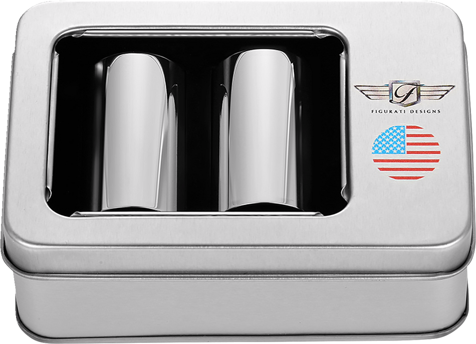 FIGURATI DESIGNS Docking Hardware Covers - American Flag - Long - Stainless Steel FD20-DC-2545-SS