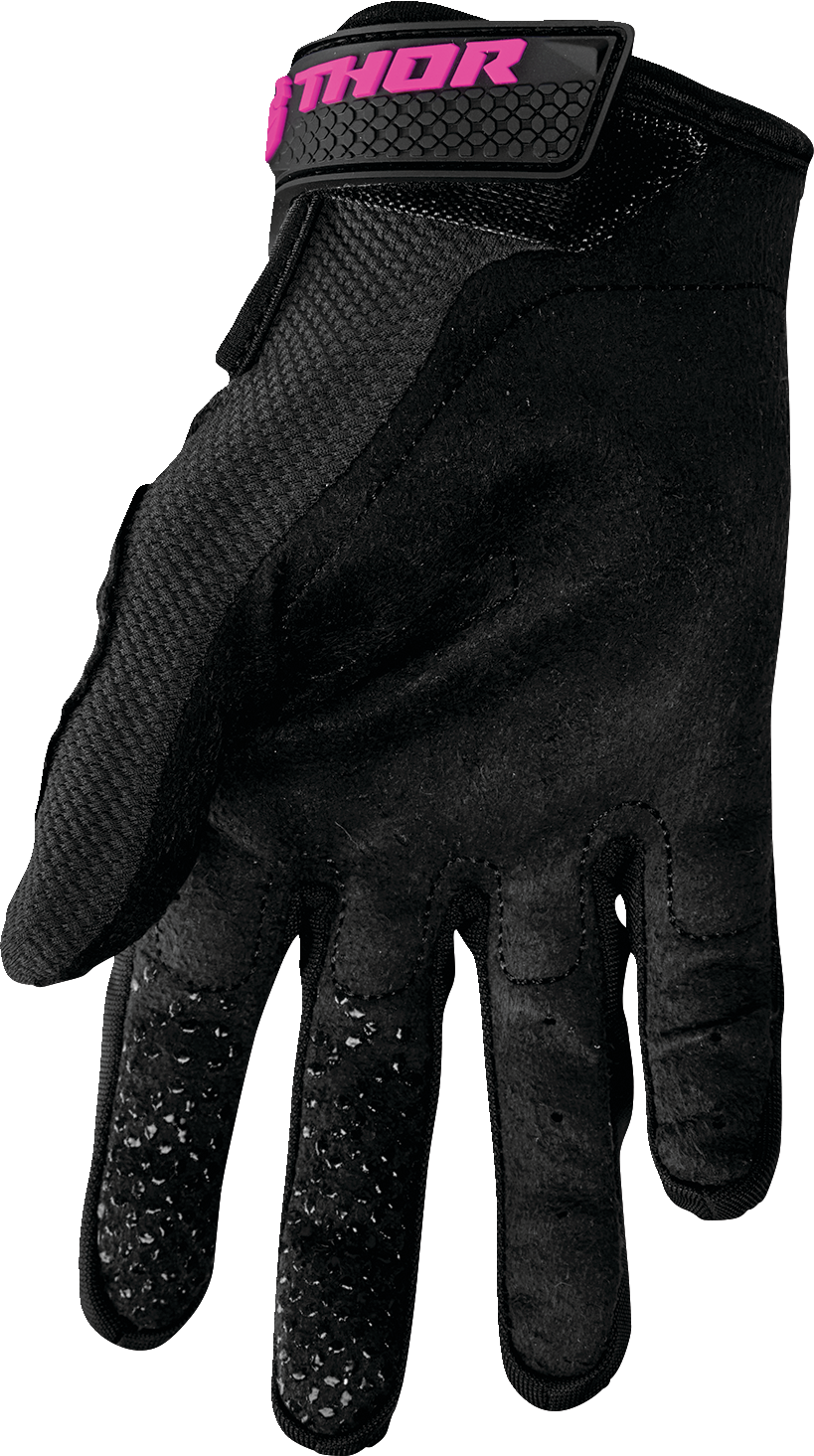 THOR Women's Sector Gloves - Black/Pink - Large 3331-0244