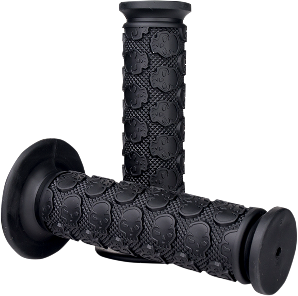 DRIVEN RACING Grips - Skully - Closed Ends - Black D701BK
