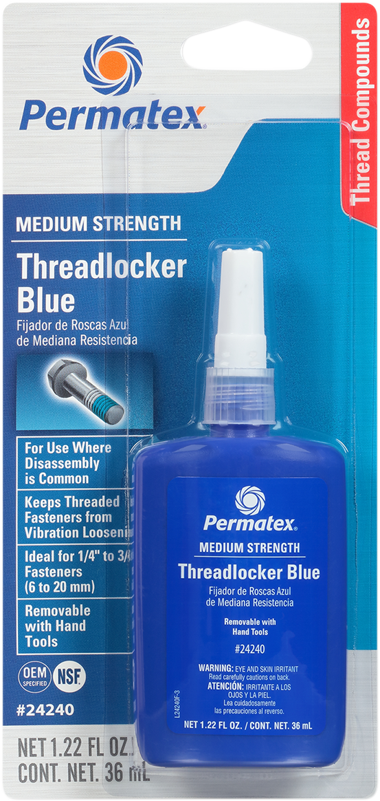 PERMATEX 242 Threadlocker - Blue - 1.22 U.S. fl oz. 24240
