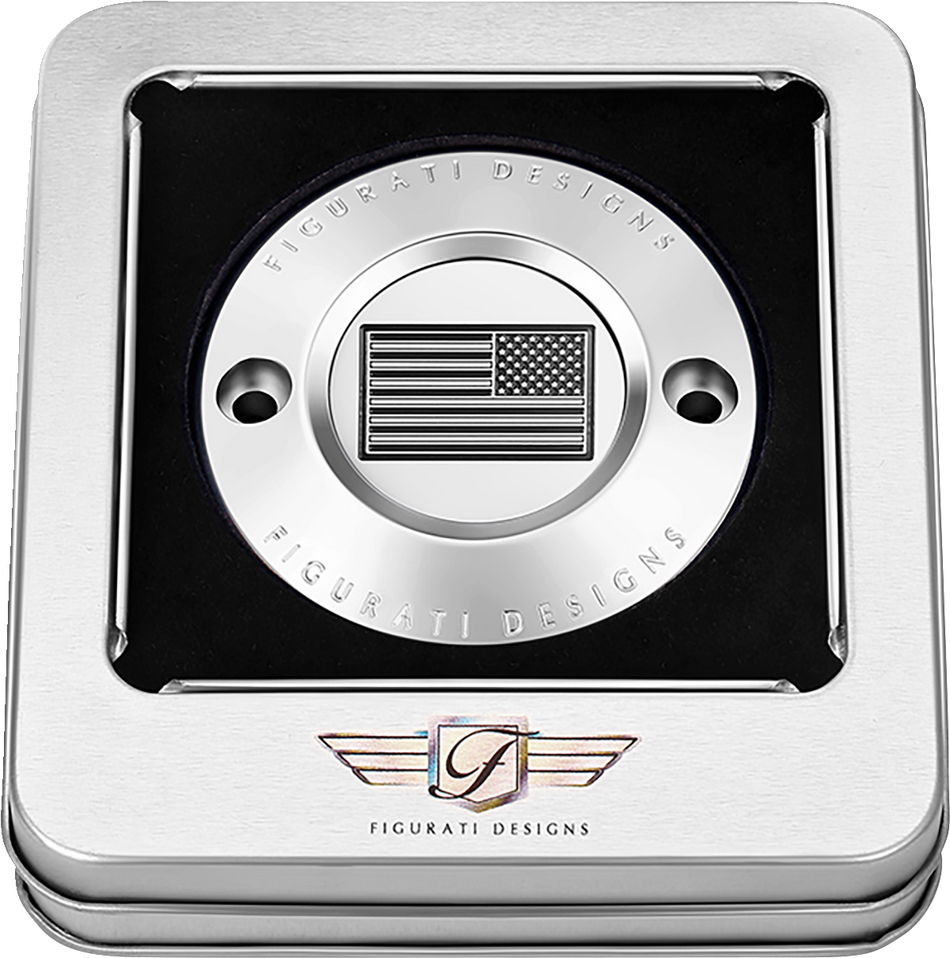 FIGURATI DESIGNS Timing Cover - 2 Hole - American - Contrast Cut - Stainless Steel FD26R-TC-2H-SS