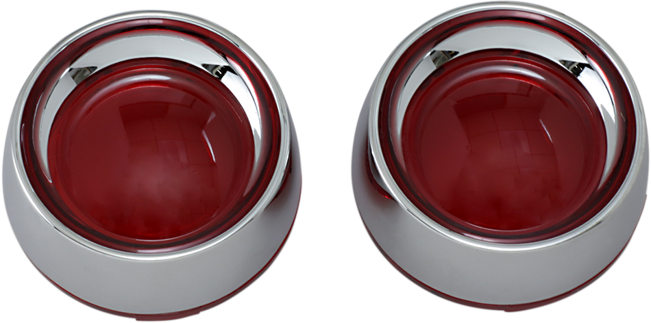 KURYAKYN Deep Dish Bezels - Chrome/Red Lens 2109