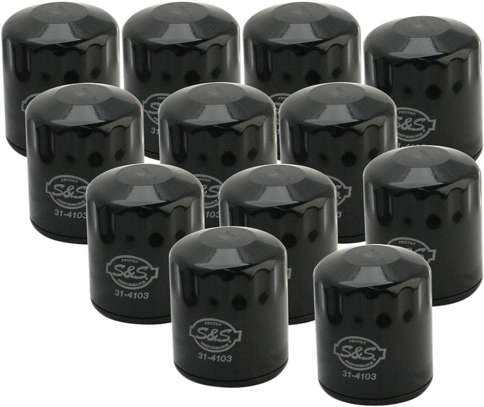 S&S CYCLE Oil Filter - Black - 12-Pack 310-0241