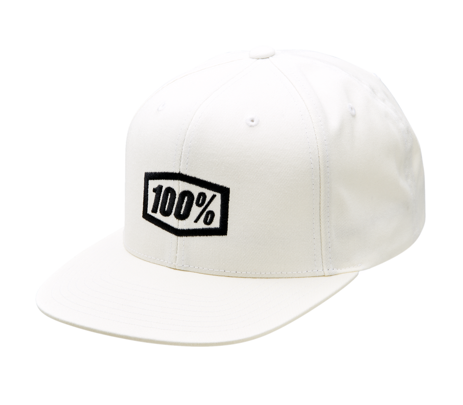 100% Icon Snapback Hat - White - One Size 20044-00007